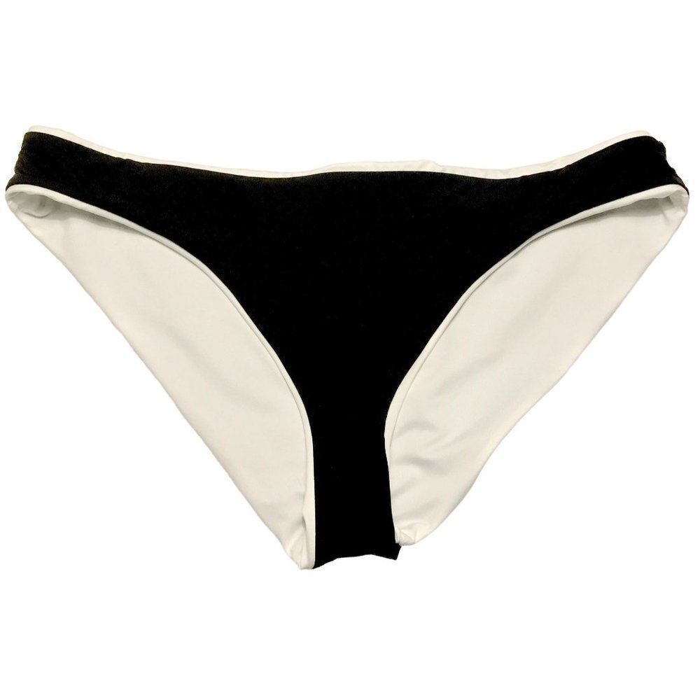 Becca American Fit  Black Bikini Bottom Size XL White Detailing NEW